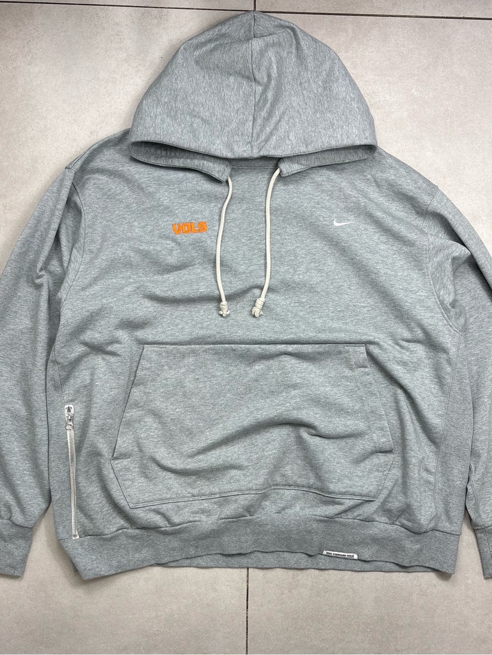 Nike Light Gray Pullover Hoodie with Orange 'VOLS' Embroidery